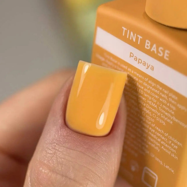Κάλυψη Tint Base Χρώμα Παπάγια "Κίτρινο καυτό" 15 ml HEYLOVE