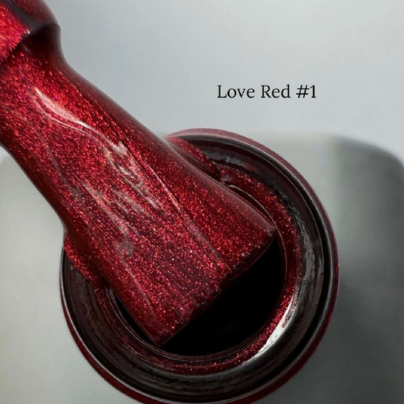 Ημιμόνιμο βερνίκι νυχιών Saga Love Red №1 Κόκκινο μεταλλική λάμψη 10 ml