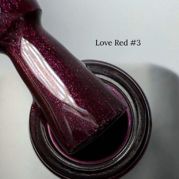 Ημιμόνιμο βερνίκι Saga Love Red №3 Shimmer Μπορντό 10 ml