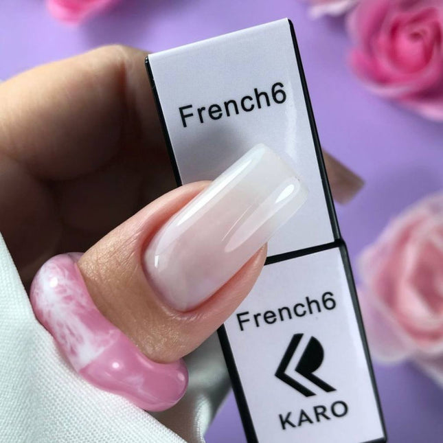 Gel Polish French 6 Διαφανές Γαλακτώδες Ροζ 8ml KARO
