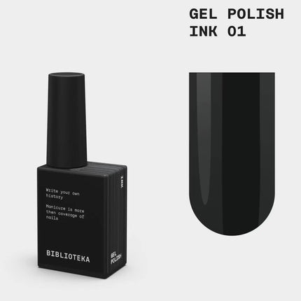 Βερνίκι Gel BIBLIOTEKA №001 Ink 10ml - Μαύρο χρώμα