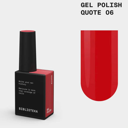 BIBLIOTEKA Gel Polish №006 Quote 10ml - Classic κόκκινο χρώμα
