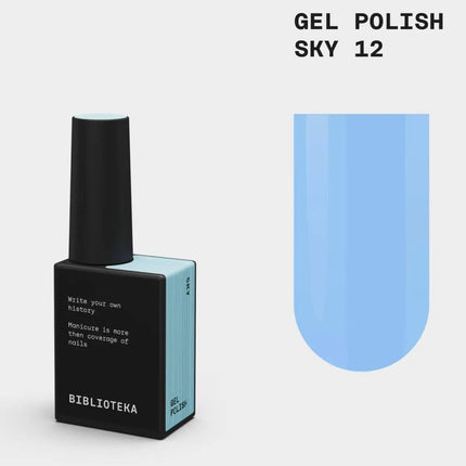 Βερνίκι Gel BIBLIOTEKA №012 Sky 10ml - Απαλό μπλε χρώμα