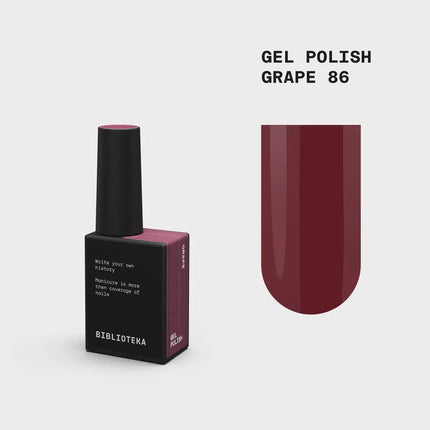 BIBLIOTEKA Βερνίκι gel №086 Grape 10ml - Απαλό μπορντό