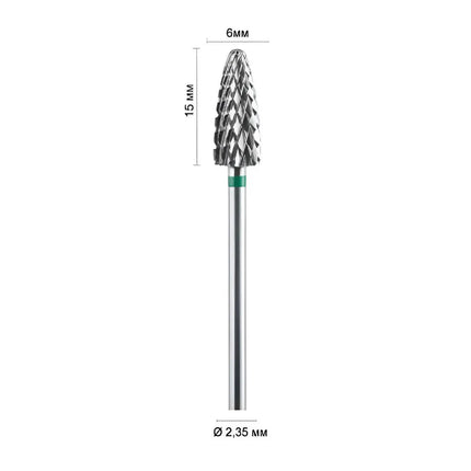 Carbide Nail Drill Bit "Corn” 6mm Green 406001M