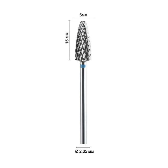 Carbide Nail Drill Bit "Corn” 6mm Blue 602001M