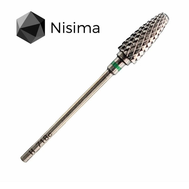 Carbide Nail Drill Bit "Corn” 6mm Green H718cK Nisima