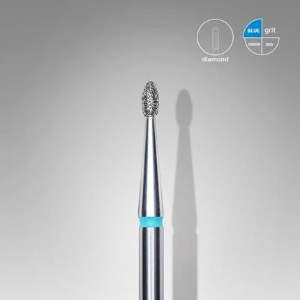 Diamond nail drill bit “Bud” Rounded 1.6*3.4 mm Blue STALEKS - Diamond nail drill bits