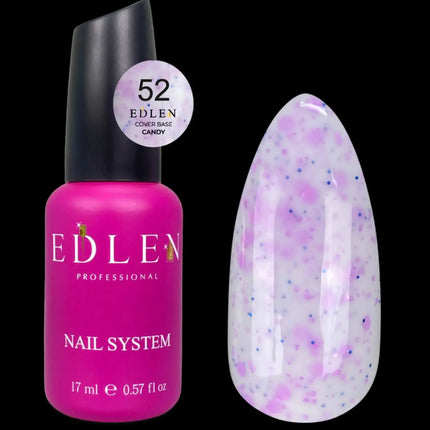 Παλτό βάσης Edlen Cover Candy №52 Milk με μπλε και μωβ νιφάδες 17ml
