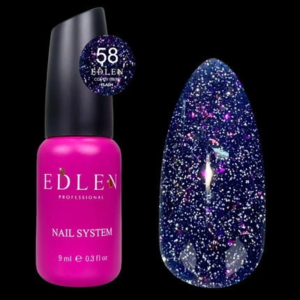Παλτό βάσης Edlen Cover Flash №58 Blackberry με ολογραφική φύλλο 9ml