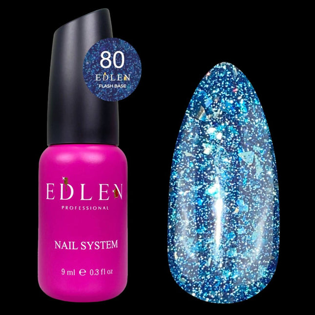 Παλτό βάσης Edlen Cover Flash №80 Sapphire με φύλλο 9ml