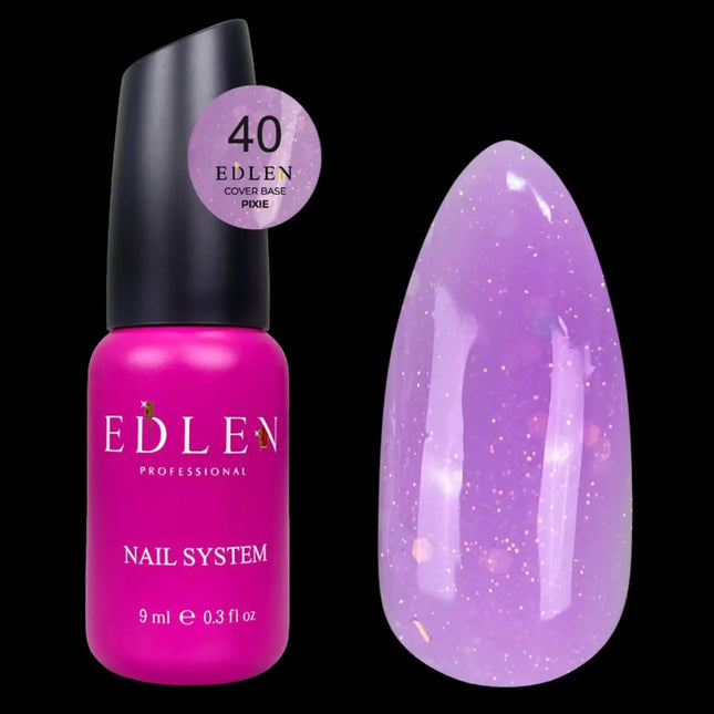 Παλτό βάσης Edlen Cover Pixie №40 Ορχιδέα με γκλίτερ 9ml