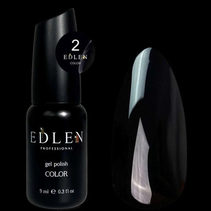 Βερνίκι τζελ νυχιών Edlen, χρώμα №02 Μαύρο, 9ml