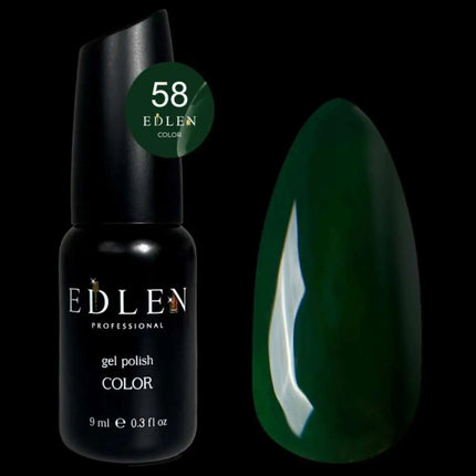 Edlen Gel Polish Color №58 Dark Green 9ml