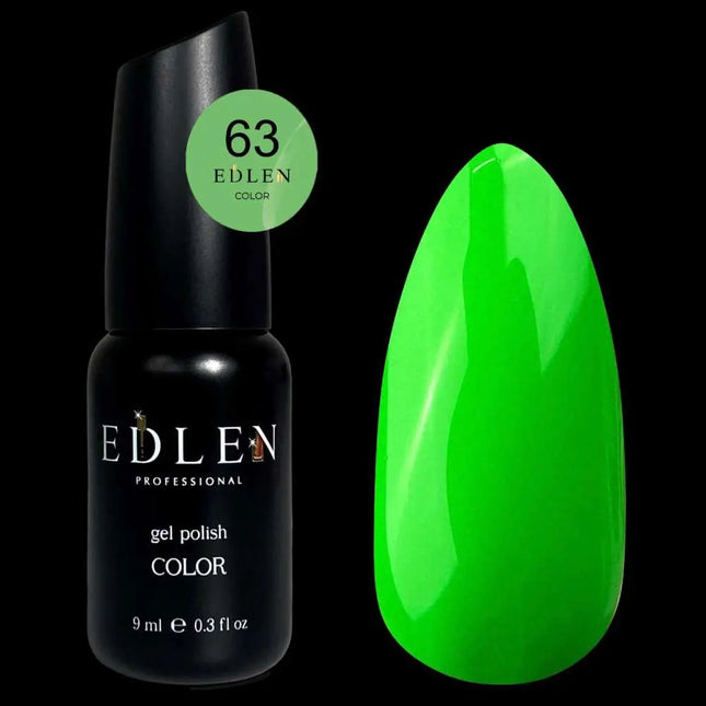 Edlen Gel Polish Color №63 Neon Green 9ml