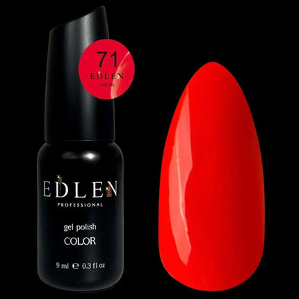 Ημιμόνιμο βερνίκι νυχιών Edlen, χρώμα №71 Neon Red, 9ml