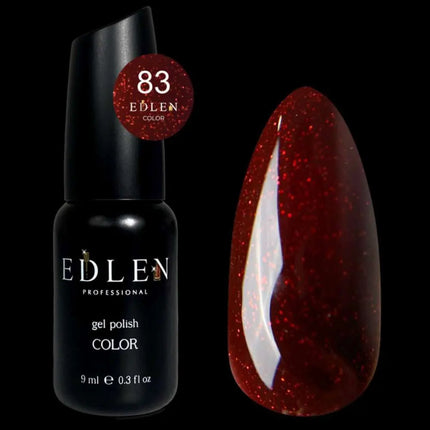 Edlen Gel Polish Color №83 Rich Red with Shimmer 9ml