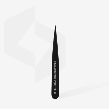 Eyebrow tweezers Staleks Pro Expert 11 Type 5b (point) black TE-11/5b - Eyebrow tweezers