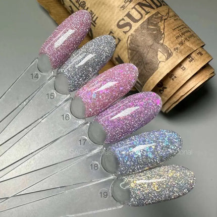 Saga Fiery Gel Polish №18 Ασημί με μπλε foil 10ml
