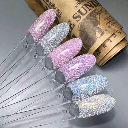 Saga Fiery Gel Polish №18 Ασημί με μπλε foil 10ml