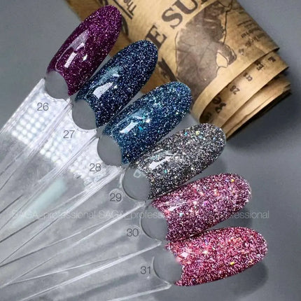 Saga Fiery Gel Polish №28 Γαλάζιο με φύλλο 10ml