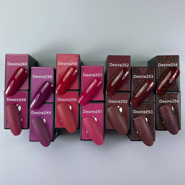 Βερνίκι Gel Desire №254 βαθύ βουργουνδί με γκλίτερ 8ml KARO