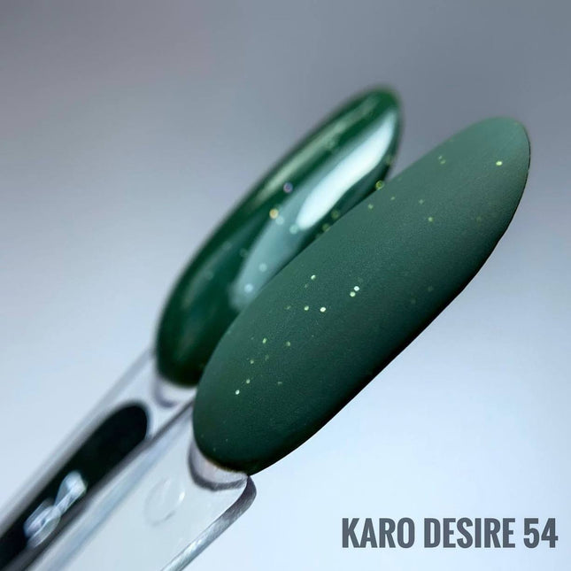 Gel Polish Desire №54 πράσινο μπουκάλι με γκλίτερ 8ml KARO
