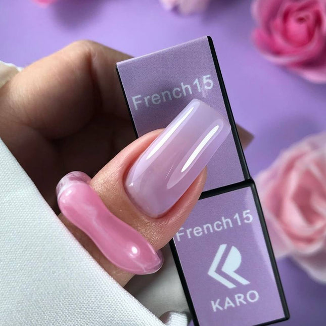 Gel Polish French 15 διαφανές ανοιχτό μωβ 8ml KARO
