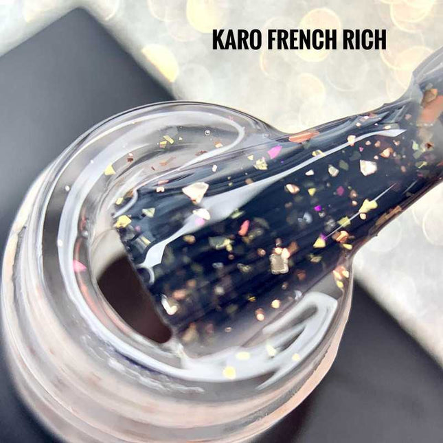 Gel Polish French Πλούσιο γάλα με φύλλο χρυσού 8ml KARO