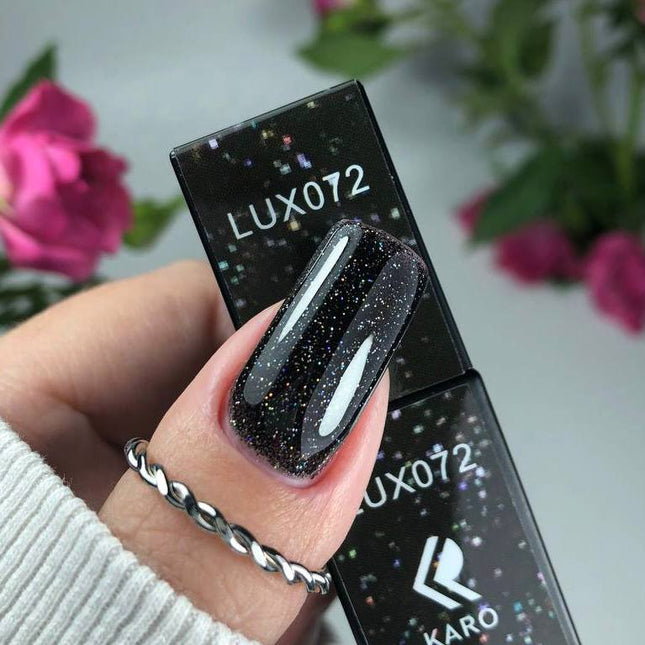 Βερνίκι Gel lux №72 μαύρο με γκλίτερ 8ml KARO