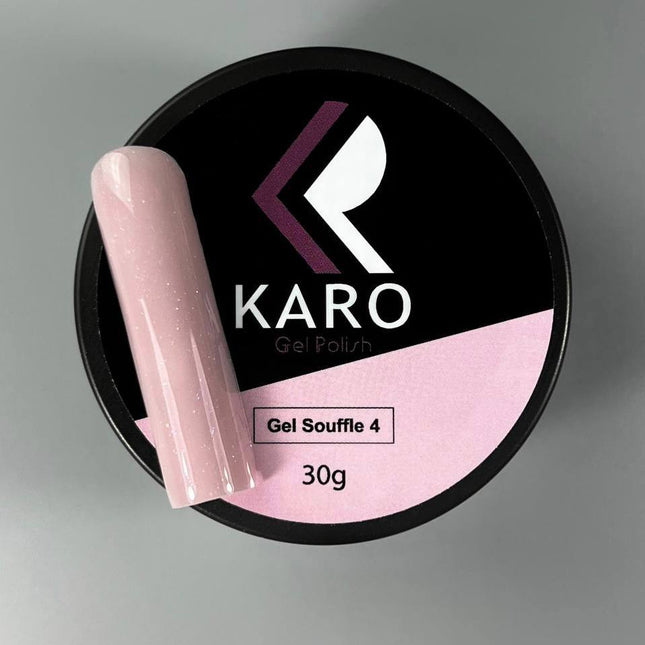Karo Souffle Gel №4 Σκόνη ρόζ με λάμψη 30ml