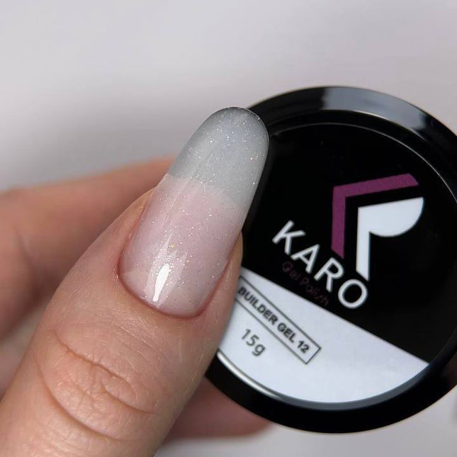 Karo Builder Gel №12 Milky με λάμψη 15ml