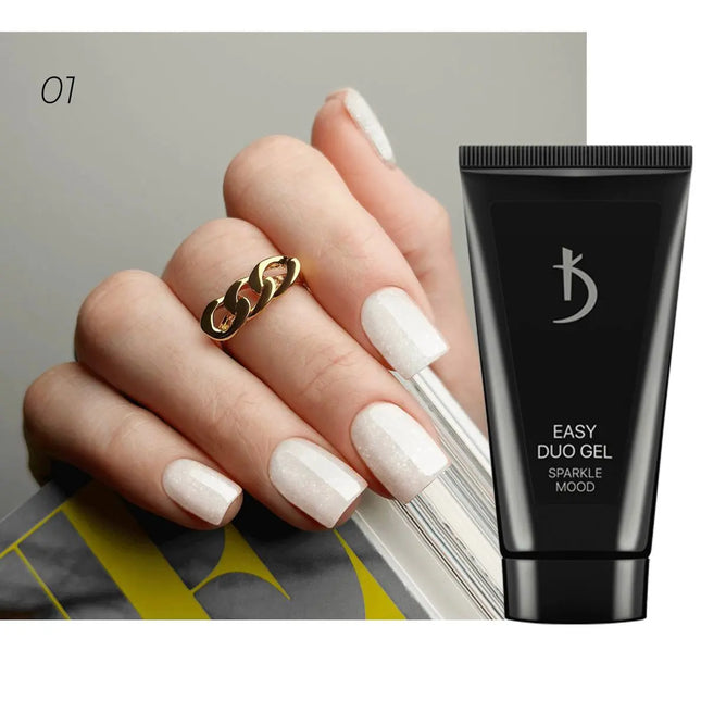 Kodi Easy Duo Gel Sparkle Mood №1 Milky με Shimmer 15g
