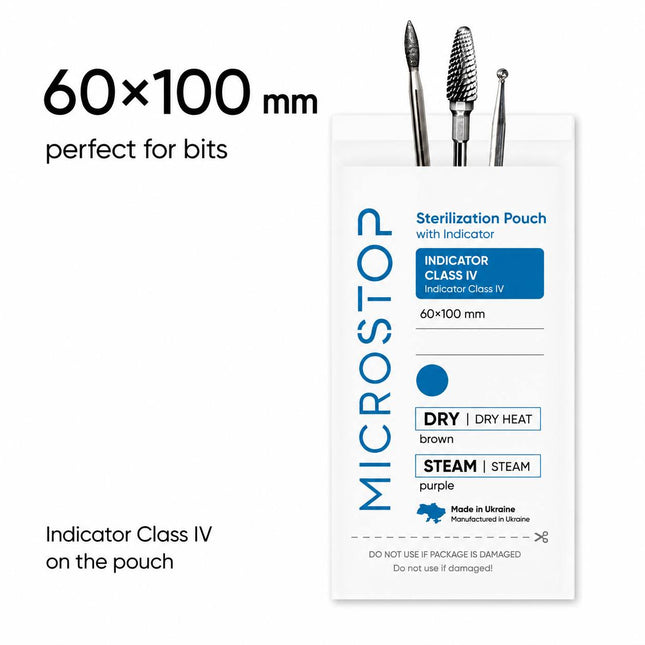 Σακουλάκια Αποστείρωσης MicroSTOP 60x100mm (λευκό) 100 τεμ.