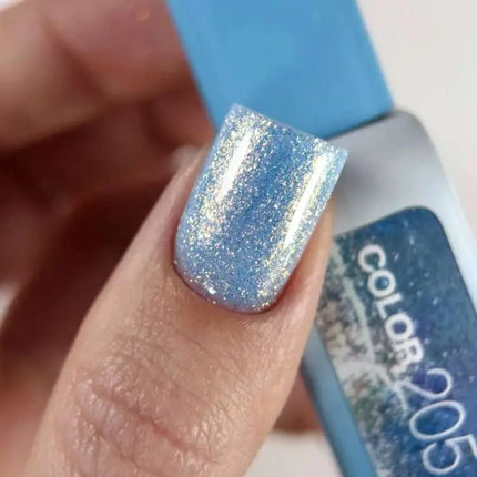 Βερνίκι Νυχιών Luna Gel №205 Χρώμα Ανοιχτό Μπλε με λεπτή ολογραφική φολίδα 13ml