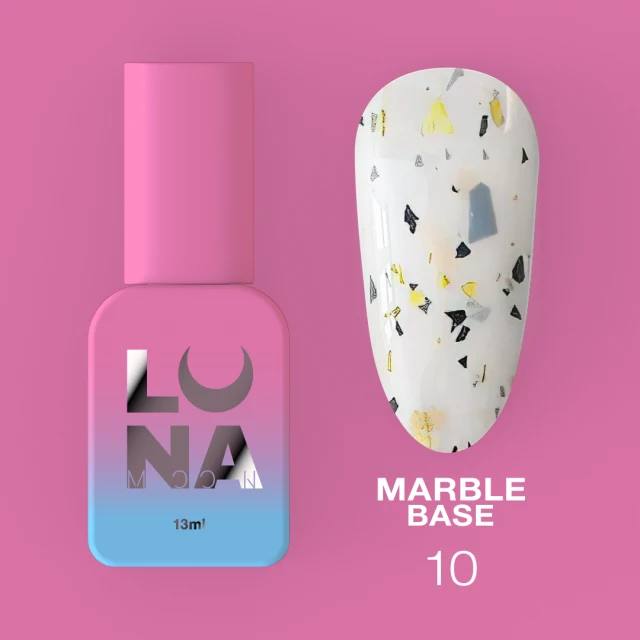 Παλτό βάσης Luna Marble №10 Milk με χρυσή και μαύρη φύλλο 13ml