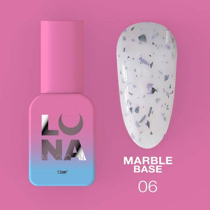 Παλτό βάσης Luna Marble №06 Milk με μαύρο και μωβ φύλλο 13ml