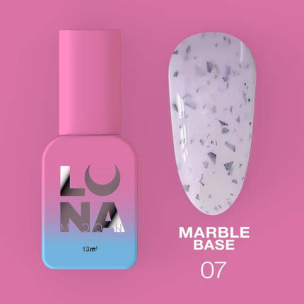 Παλτό βάσης Luna Marble №07 Blackberry Yogurt με μαύρο και μωβ φύλλο 13ml
