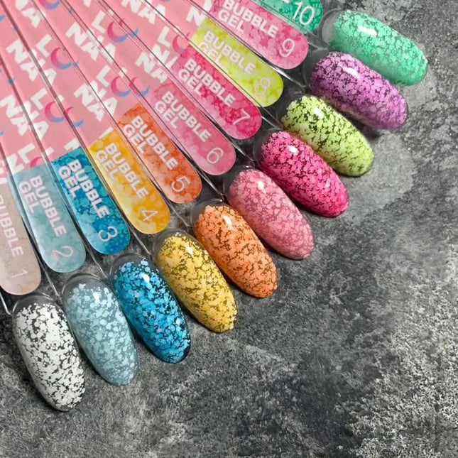 Luna Bubble Gel №01 διάφανο με λευκή γκλίτερ 5ml