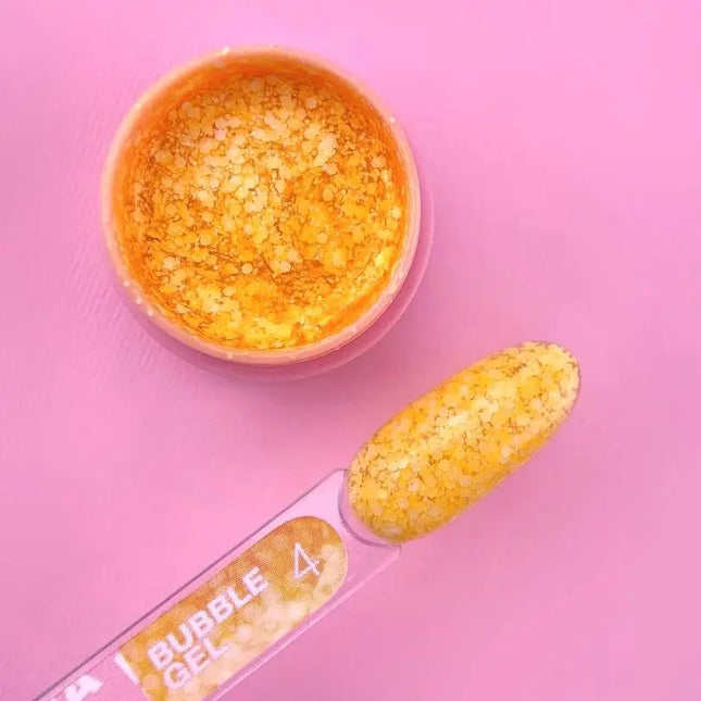 Luna Bubble Gel №04 ανοιχτό πορτοκαλί με λευκή γκλίτερ 5ml