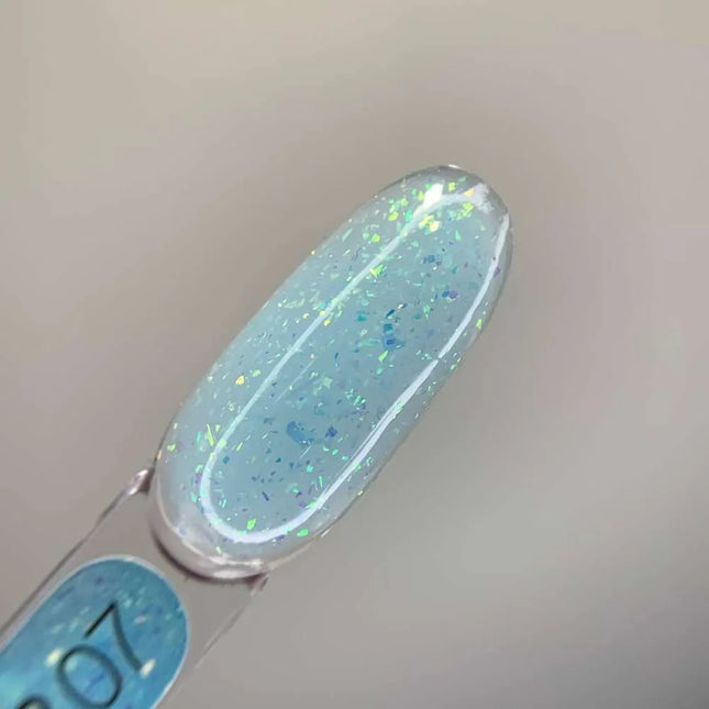 Luna Diamond Gel №07 Ανοιχτό Μπλε με ολογραφική φολίδα 15ml
