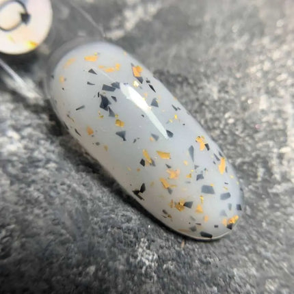 Παλτό βάσης Luna Marble №10 Milk με χρυσή και μαύρη φύλλο 13ml