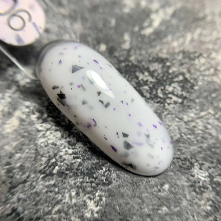 Παλτό βάσης Luna Marble №06 Milk με μαύρο και μωβ φύλλο 13ml