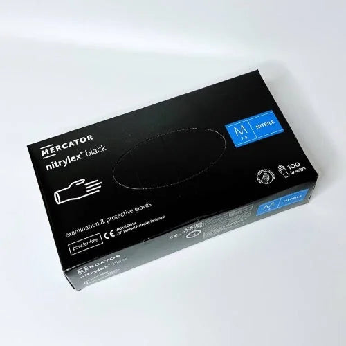 Nitrile powder-free gloves Nitrylex Mercator size M (Black) - Gloves