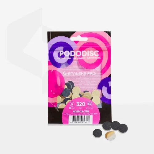 Refill pads on a soft base for pedicure disc Pododisc Staleks Pro S 320 grit (50 pcs) PDFS-15-320 - Disposable files