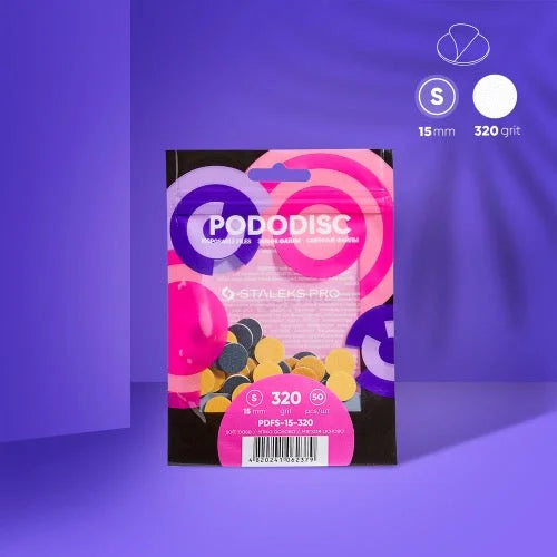 Refill pads on a soft base for pedicure disc Pododisc Staleks Pro S 320 grit (50 pcs) PDFS-15-320 - Disposable files
