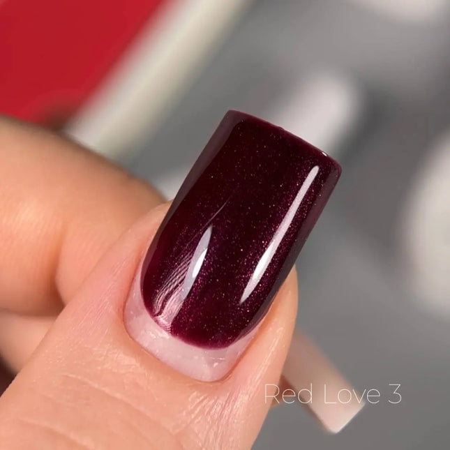 Βερνίκι Gel Saga Love Red 3 Shimmer Burgundy 10 ml
