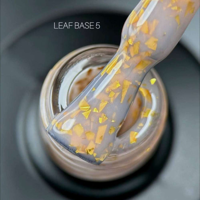 Saga Παλτό βάσης Leaf №05 Έρημος καφέ με χρυσό φύλλο 9ml