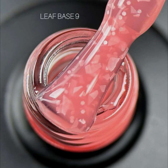 Saga Leaf Base №09 Peachy pink with silver foil 9ml