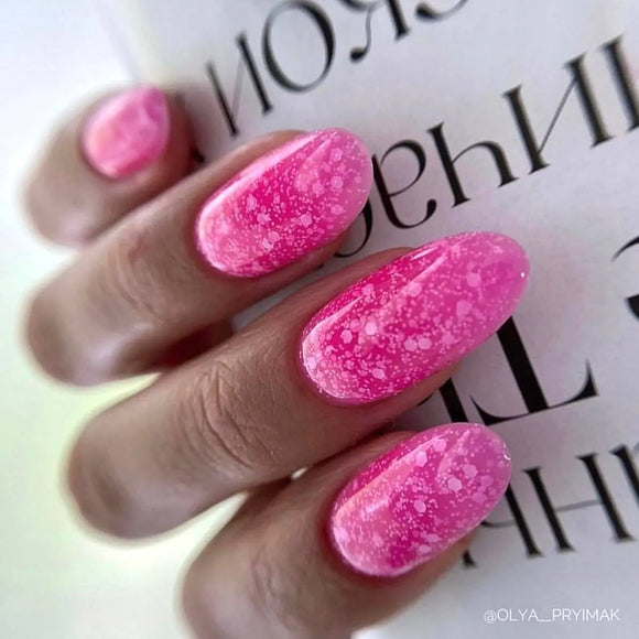 Saga Marmalade gel polish №04 Deep pink with flakes 9ml